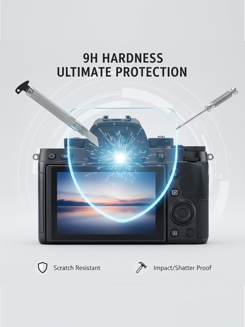iDaPro XM-5 Screen Protector for Fujifilm X-M5/Fuji XM5 [3Pcs] +Hand Lanyard [1Pcs],Tempered Glass for X-M5,Anti-Scratch|9H Hardness|Anti-Bubble|Easy Installation - Image 2